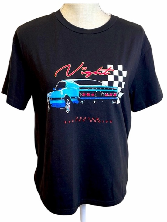 SHEIN Tops - Shein Black Custom Racing Car T-shirt